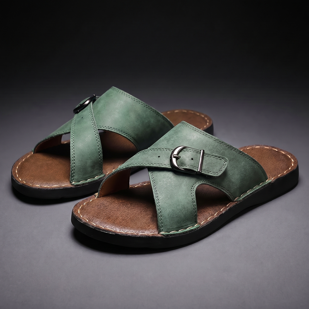 Ulric | Classic Buckle Strap Slip On Sandals