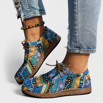 Alverna | Artistic Patchwork Lace Up Shoes