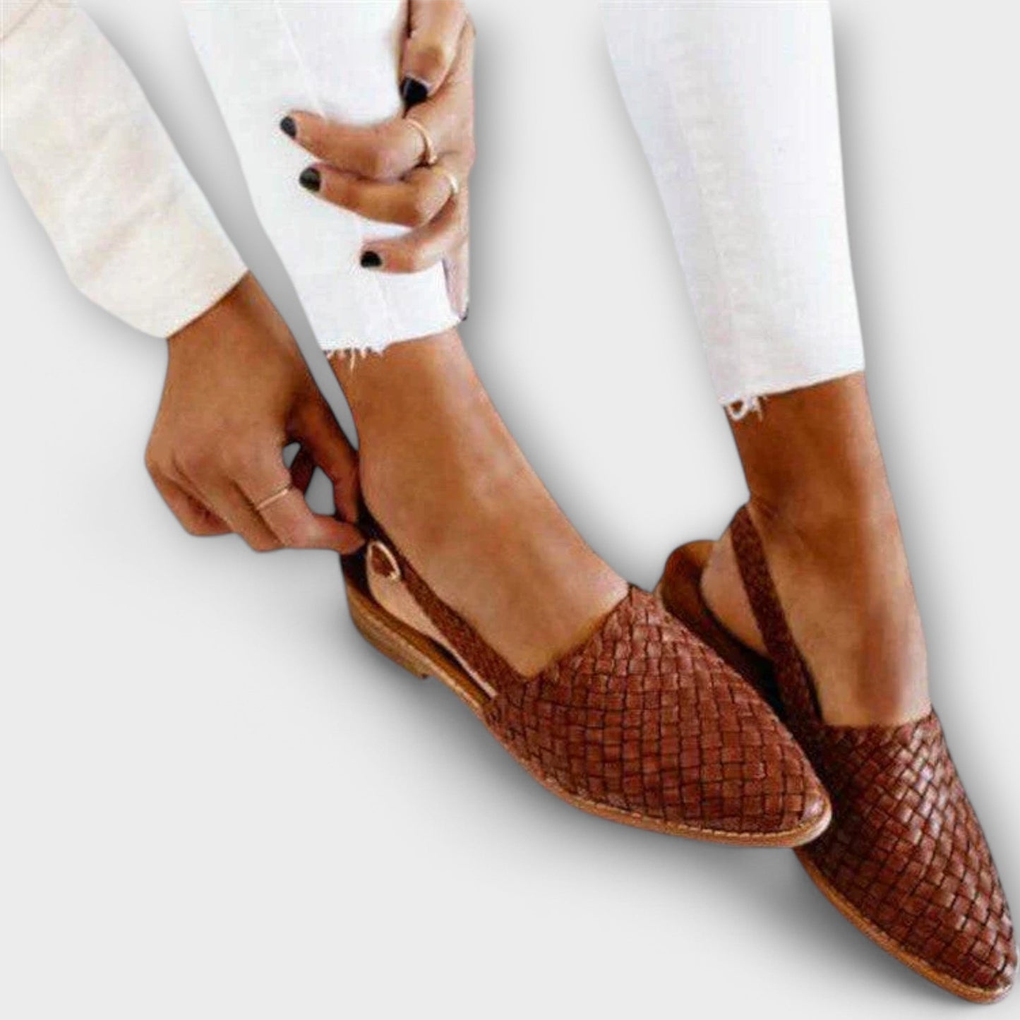 Hadleigh | Pointed Toe Woven Slingback Flats