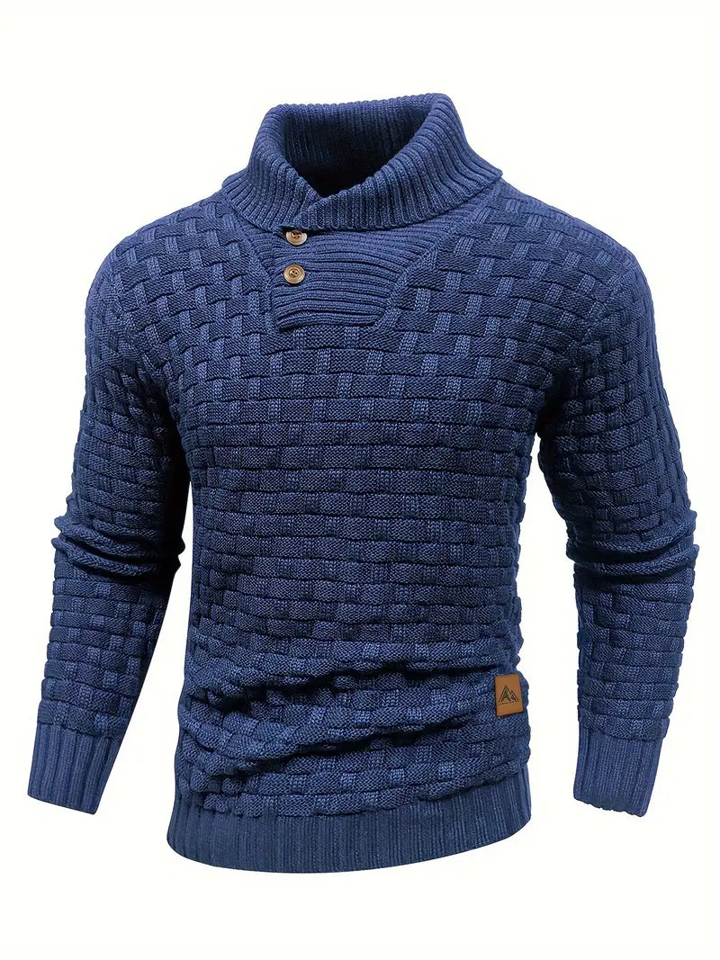 Stellan | Woven Knit Shawl Collar Sweater