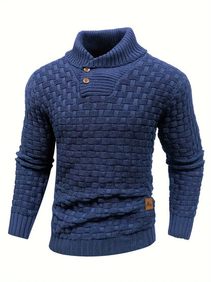 Stellan | Woven Knit Shawl Collar Sweater