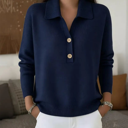 Maristela | Cozy Polo Neck Knit Sweater