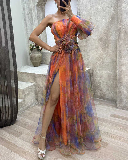 Aurellia | Ethereal Mesh Formal Maxi Dress