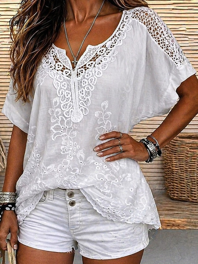 Rosaline | Floral Crochet Boho Blouse