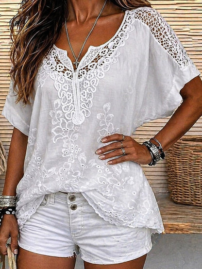 Rosaline | Floral Crochet Boho Blouse