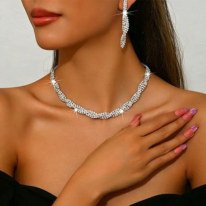 Aurivelle | Sparkling Twist Jewelry Set