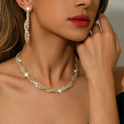 Aurivelle | Sparkling Twist Jewelry Set