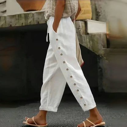 Norabel | Side Button Relaxed Trousers