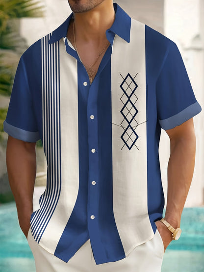 Blaxton | Geometric Panel Camp Collar Shirt