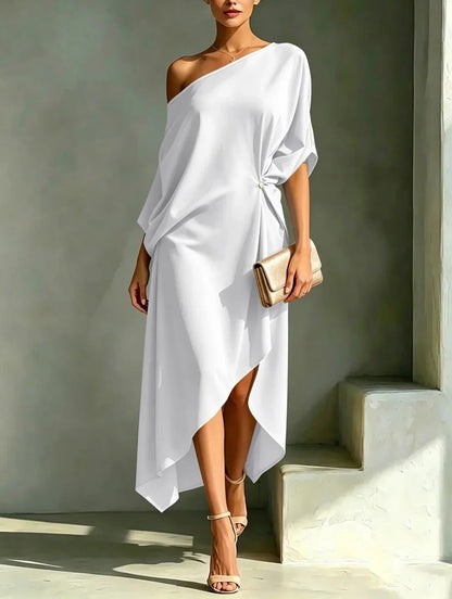 Velora | Ruched Side Detail Midi Dress