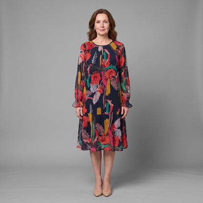 Nerisca | Elegant Garden Print Dress