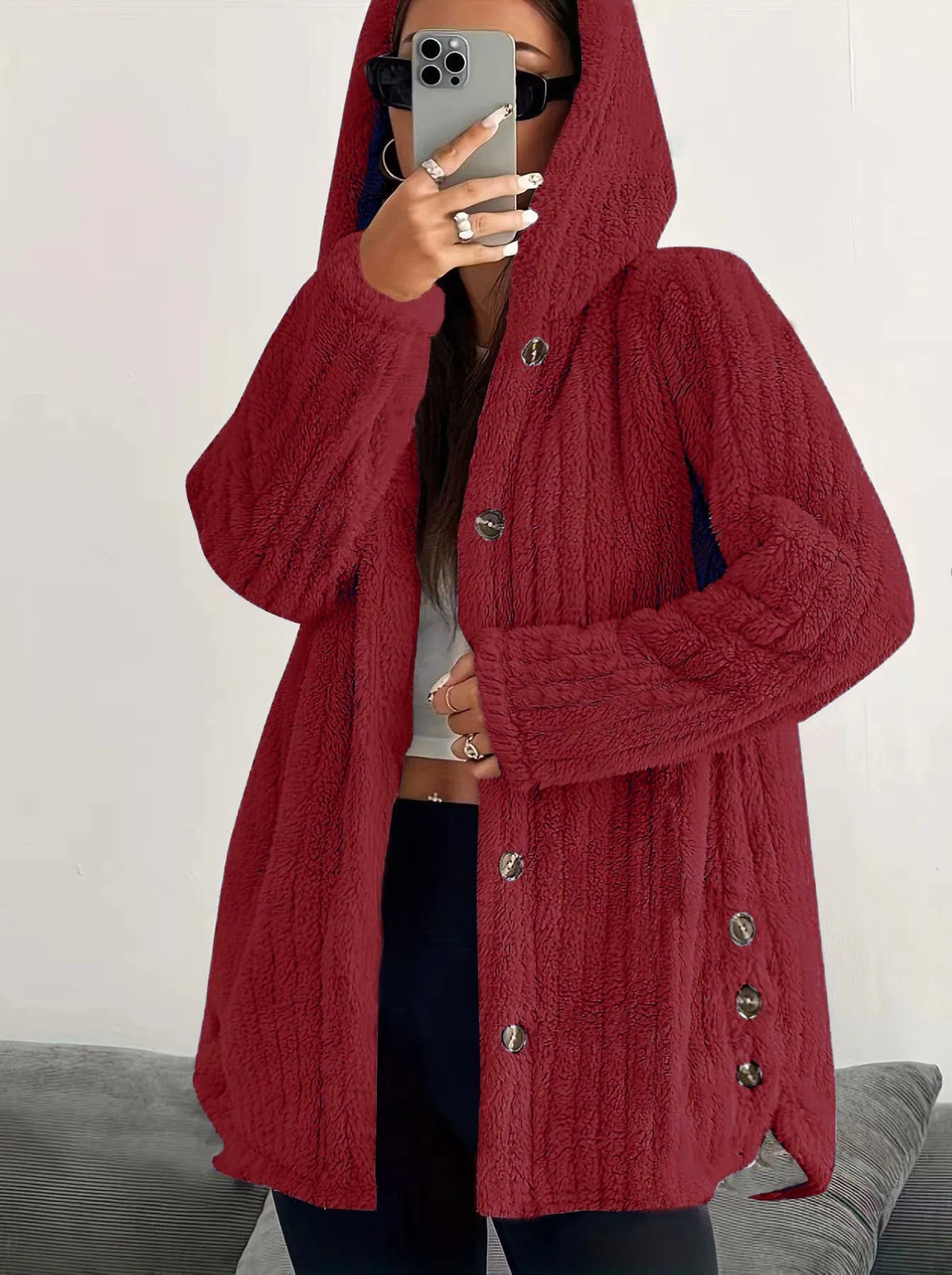 Rosamelle | Cozy Button Front Fleece Jacket