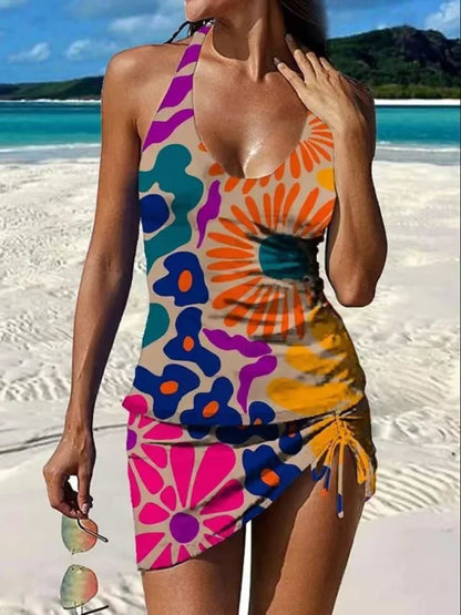 Liora | Abstract Floral Tankini Swim Set