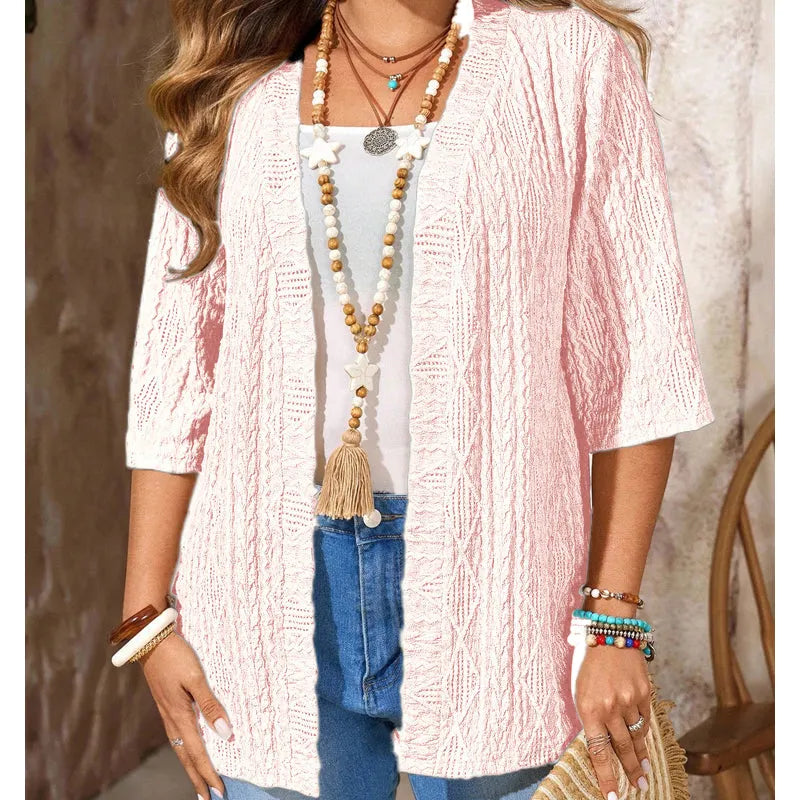 Rovienne | Textured Knit Cardigan Set