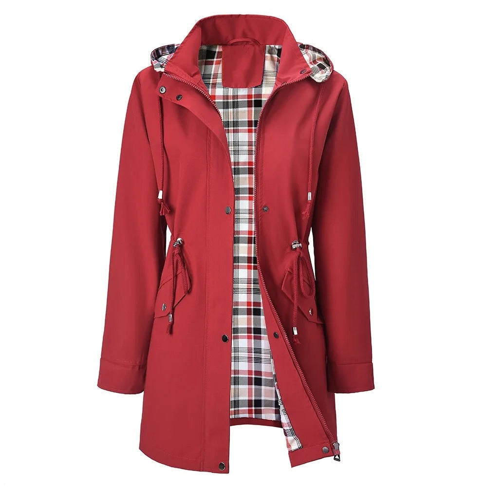 Imogen | Lightweight Plaid Lined Coat