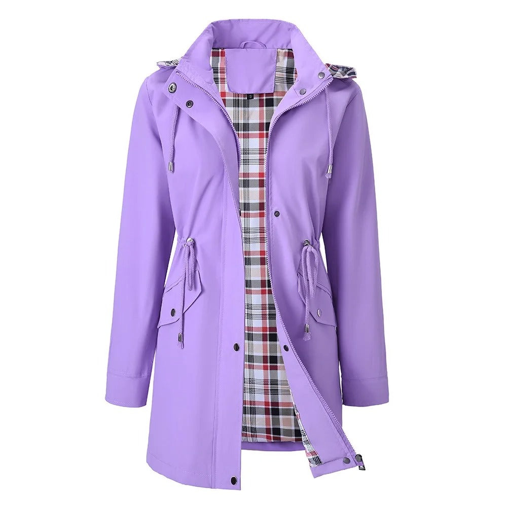 Imogen | Lightweight Plaid Lined Coat