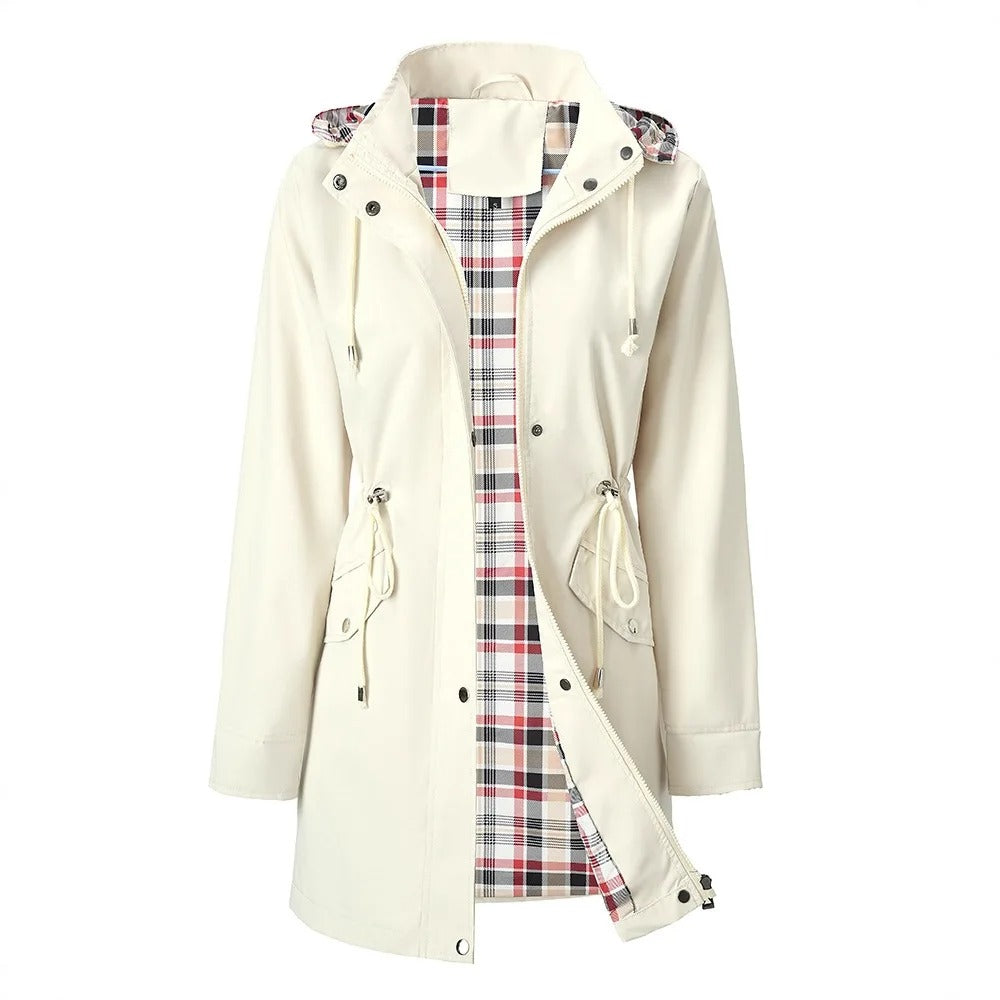Imogen | Lightweight Plaid Lined Coat