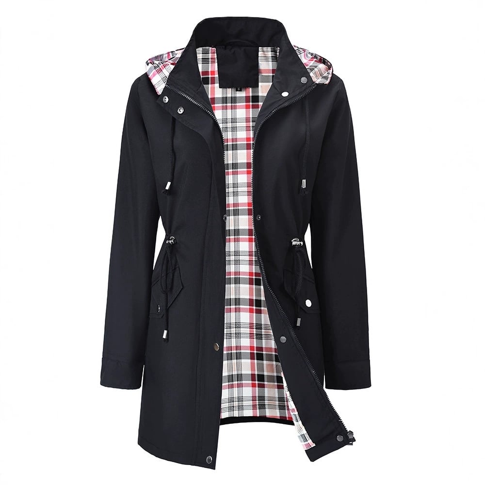 Imogen | Lightweight Plaid Lined Coat