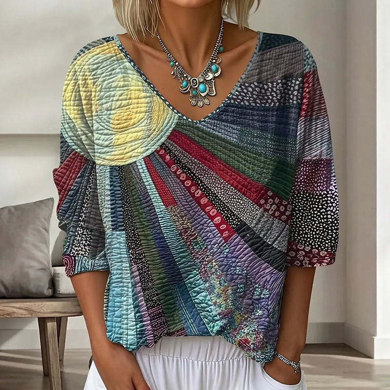 Soravelle | Bohemian Patchwork Blouse