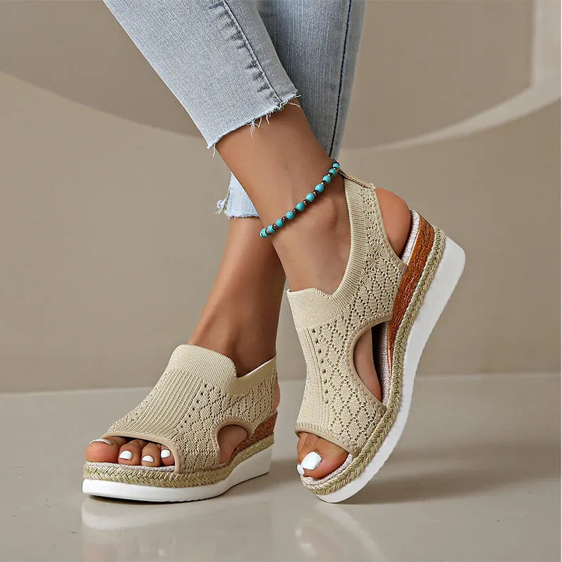 Amandelle | Breathable Knit Comfort Sandals