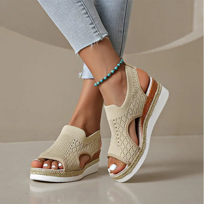 Amandelle | Breathable Knit Comfort Sandals