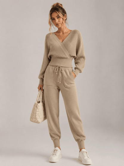 Callista | Relaxed Wrap Knit Two Piece Set