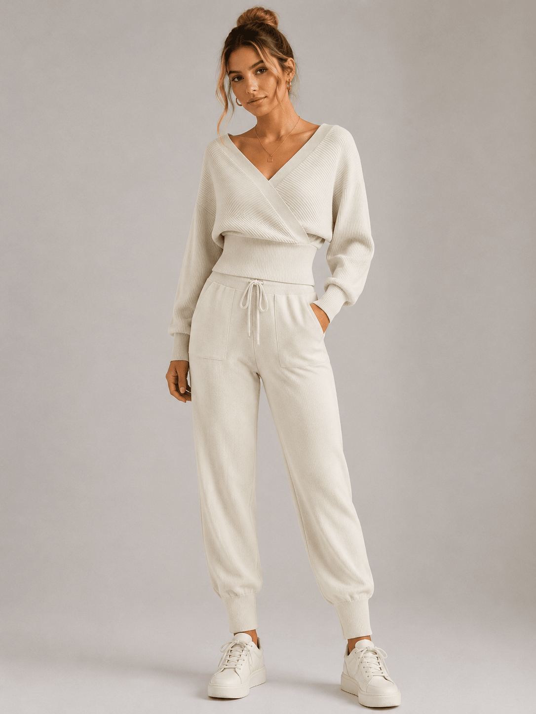 Callista | Relaxed Wrap Knit Two Piece Set
