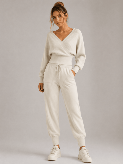 Callista | Relaxed Wrap Knit Two Piece Set