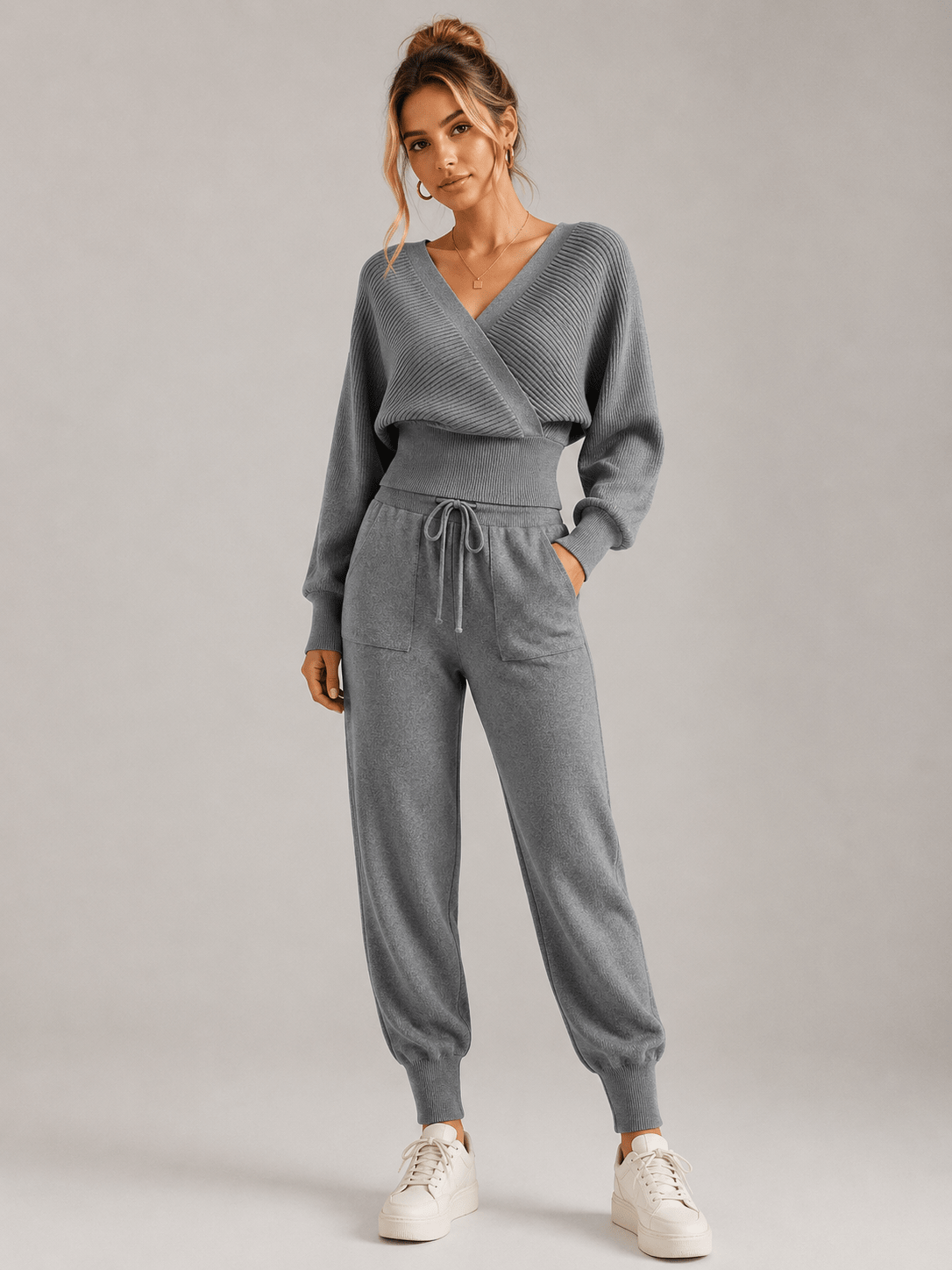 Callista | Relaxed Wrap Knit Two Piece Set