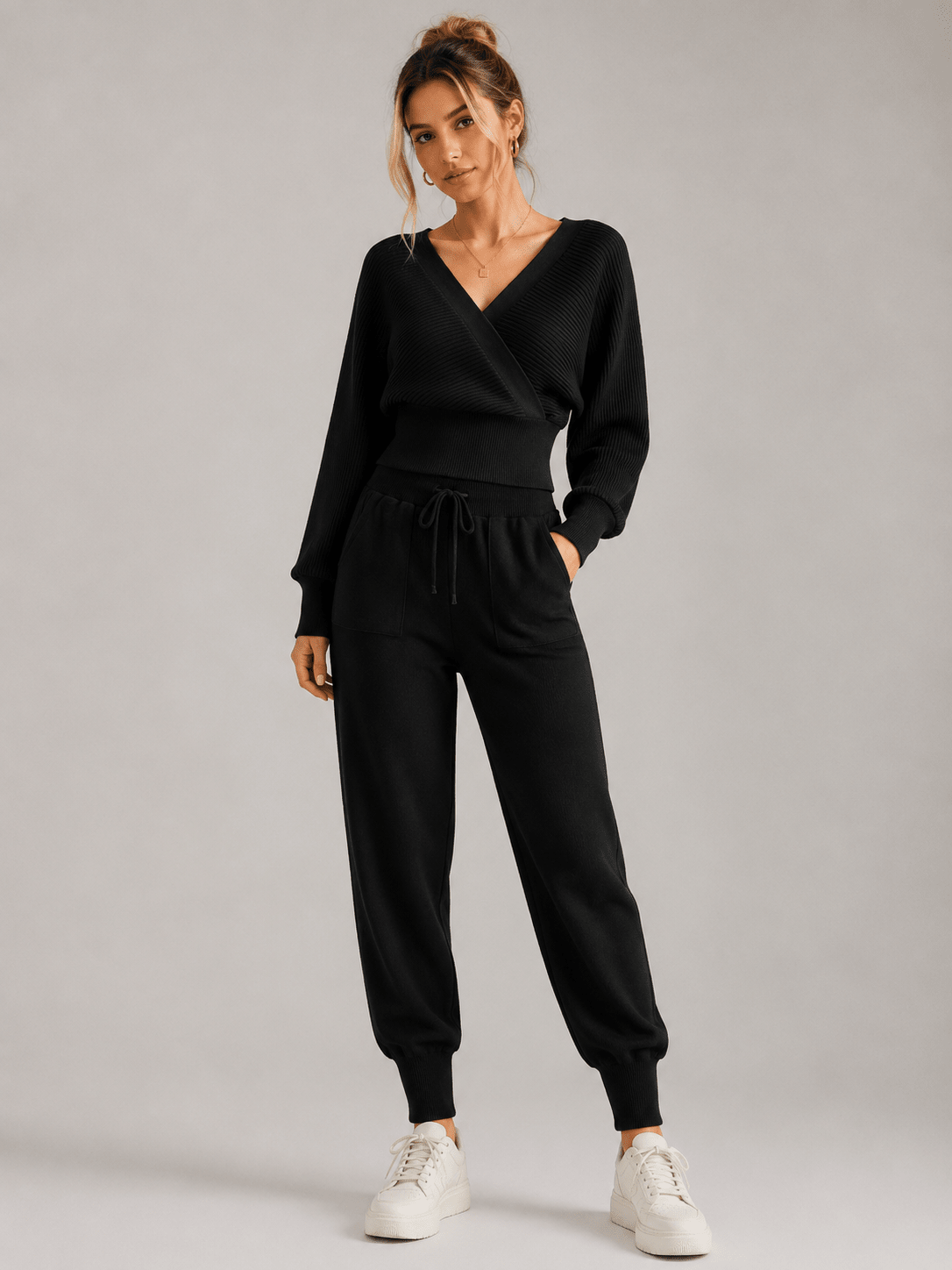 Callista | Relaxed Wrap Knit Two Piece Set