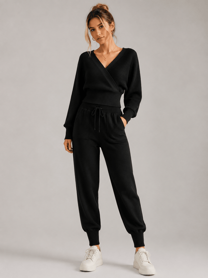 Callista | Relaxed Wrap Knit Two Piece Set