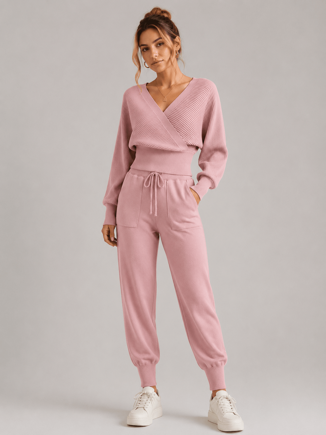 Callista | Relaxed Wrap Knit Two Piece Set