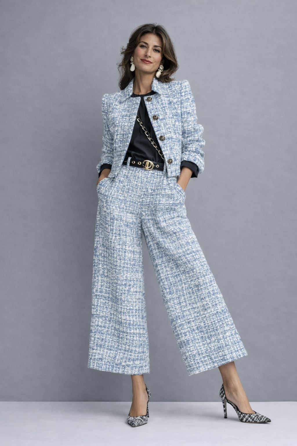 Caressa | Classic Tweed Jacket And Trouser Set