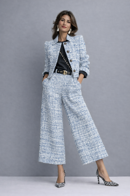 Caressa | Classic Tweed Jacket And Trouser Set