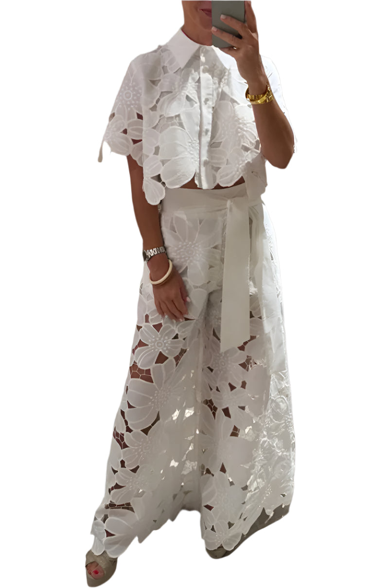 Nina | Floral Lace Two Piece Set