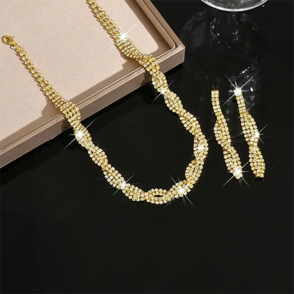 Aurivelle | Sparkling Twist Jewelry Set