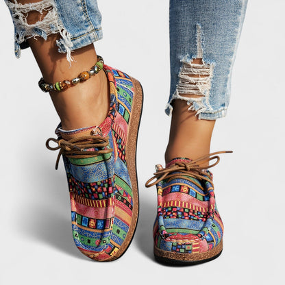 Alverna | Artistic Patchwork Lace Up Shoes