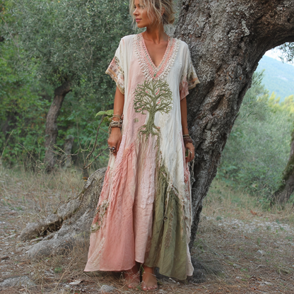 Tahlia | Artistic Tree Print Maxi Dress