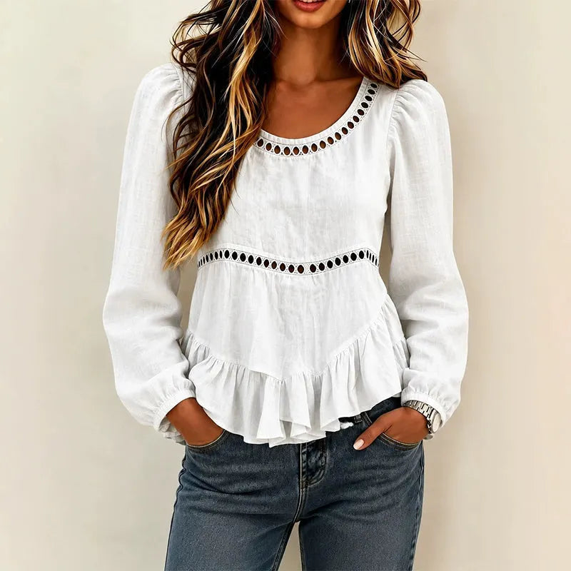 Nivella | Elegant Gathered Hem Blouse