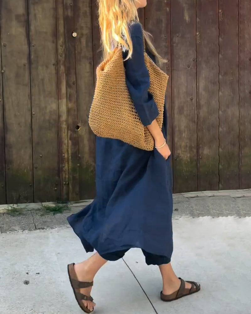 Tamsina | Coastal Linen Layered Pants Set