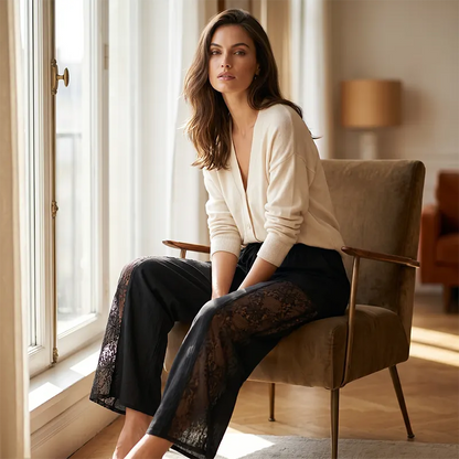 Talisse | Elegant Lace Detail Trousers