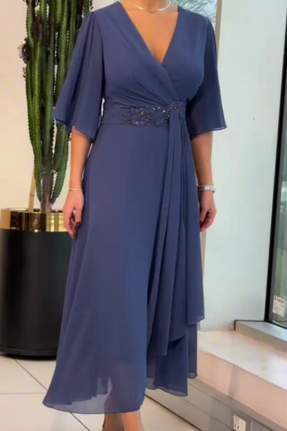 Honoria | Flutter Sleeve Formal Maxi Dress