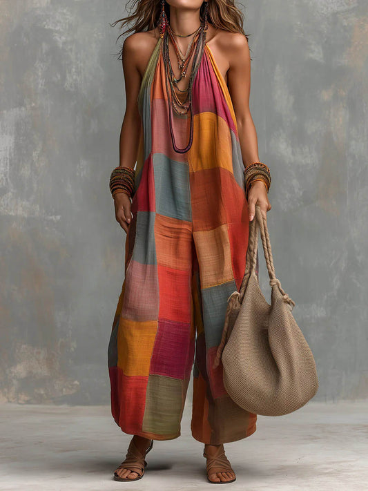 Taviana | Relaxed Halter Palazzo Jumpsuit