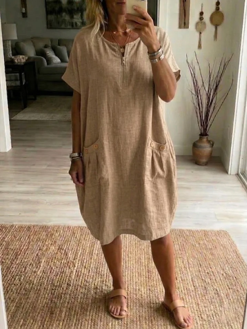 Rosalyn | Short Sleeve Pocket Front Dress