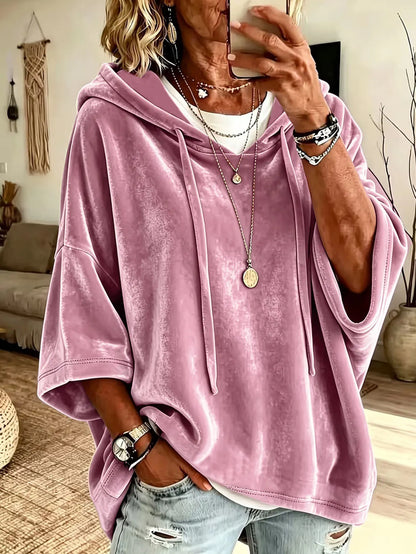 Ismeria | Cozy Velvet Hooded Top