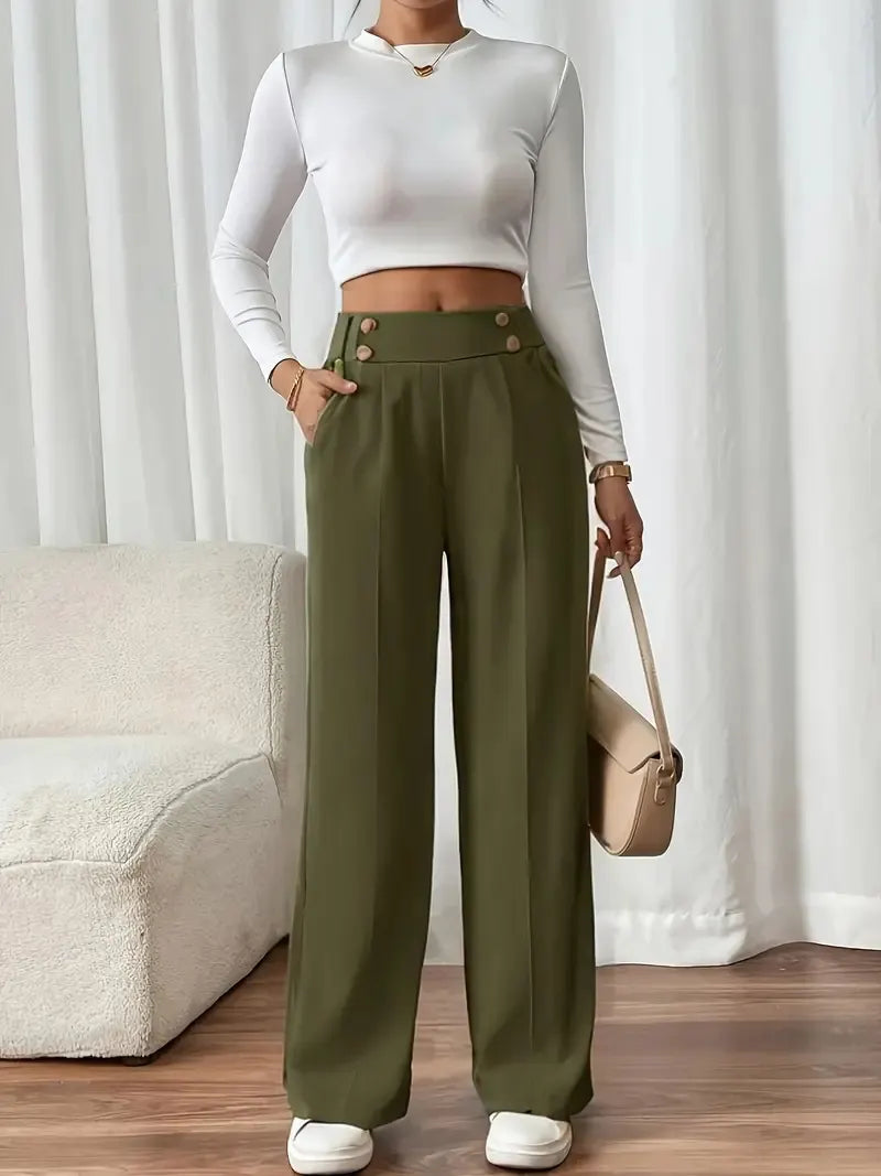 Odelia | Comfort Fit Pleated Wide Leg Pants