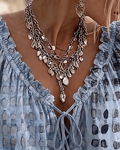 Nolisse | Sheer Ruffle Sleeve Blouse