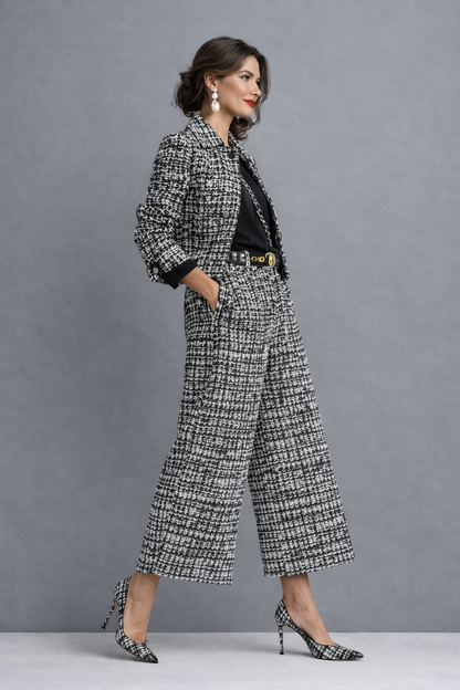 Caressa | Classic Tweed Jacket And Trouser Set