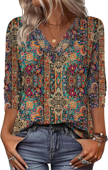 Cresselle | Ornate Mosaic Long Sleeve Blouse