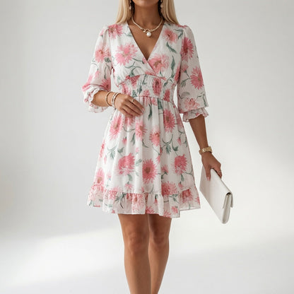 Elovique | Modern Abstract Wrap Mini Dress
